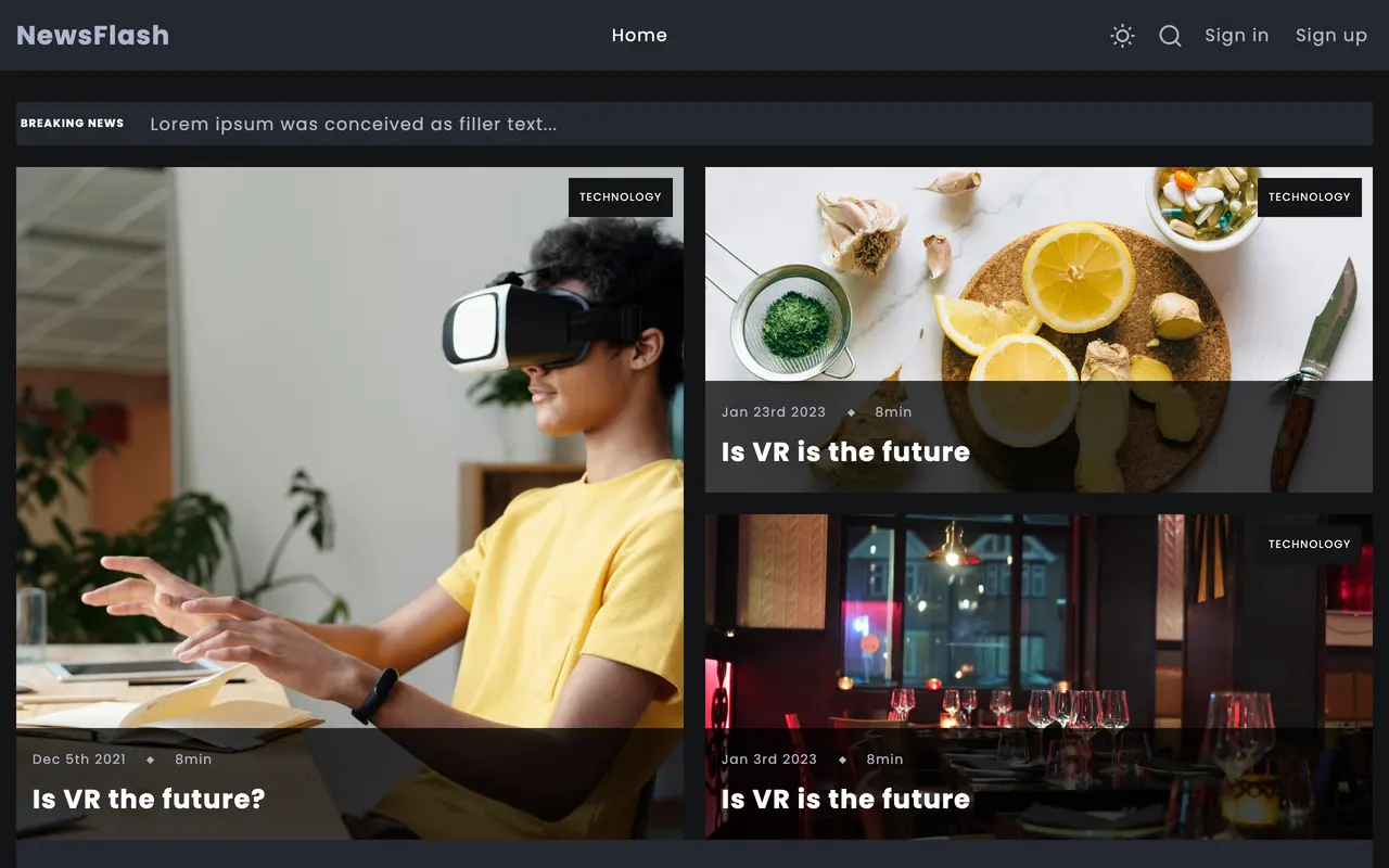 The home page of news-blog-98a79.web.app